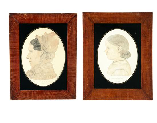 Appraisal: PAIR OF PORTRAITS AMERICAN SCHOOL ND QUARTER- TH CENTURY Pencil