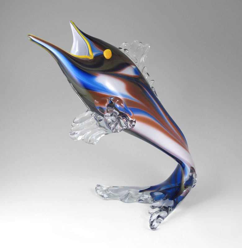 Appraisal: ENTNER Barry American - Blown glass sculpture depicting a fish