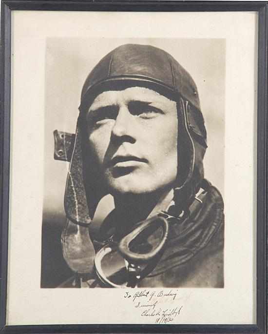 Appraisal: Charles Lindbergh signed and dedicated photograph dated November and inscribed