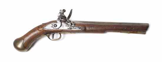 Appraisal: An English Naval Flintlock Pistol circa marked GI with tower