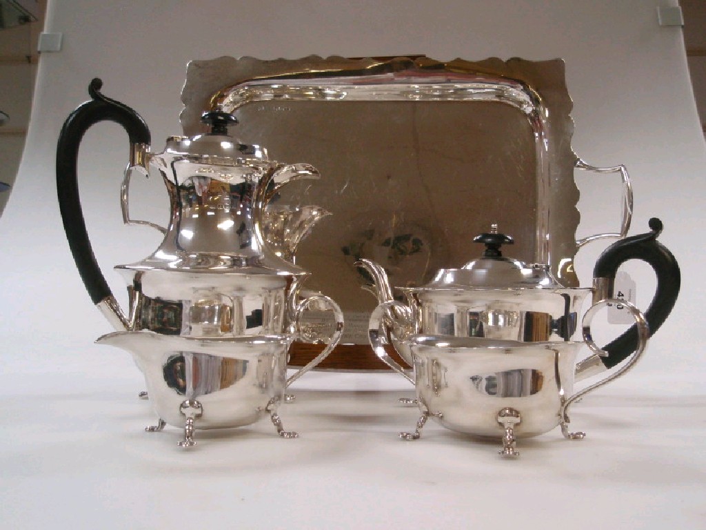 Appraisal: A silver tea and coffee service comprising tea pot sugar