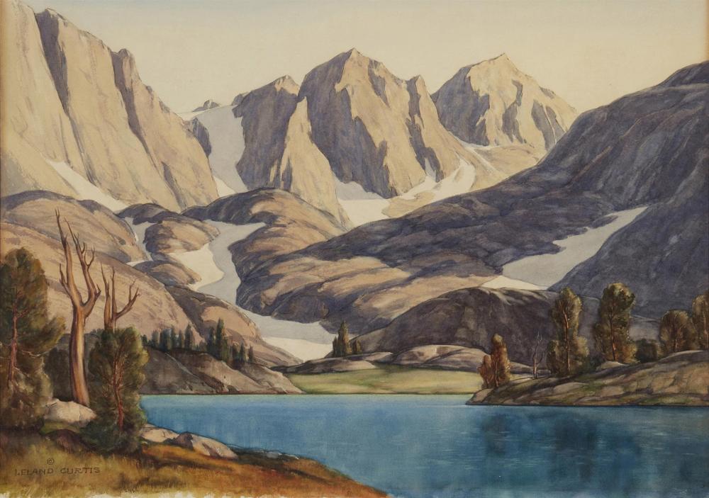 Appraisal: Leland S Curtis - Sierra Lake Watercolor on paper Signed