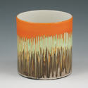 Appraisal: Shelley Pottery drip ware cup with orange green and brown