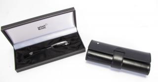 Appraisal: Description Two Mont Blanc Pens with Cases black resin 'Starwalker'