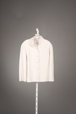 Appraisal: CHADO ivory cashmere swing jacket with signature embroidery and knot