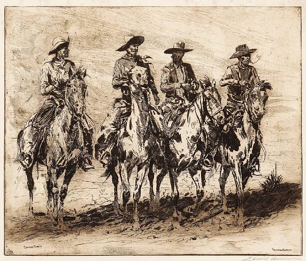 Appraisal: th Century and Modern Prints Four Horsemen No Buckskin and