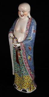 Appraisal: Chinese Porcelain Standing Budai Chinese enameled porcelain figure of Budai