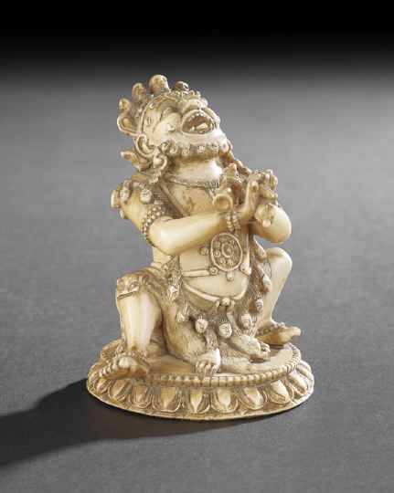 Appraisal: Indian Carved Ivory Figure of a Buddhistic Demon Deity th