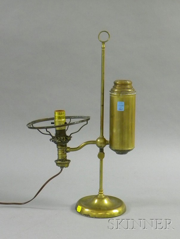 Appraisal: Brass Adjustable Student Lamp