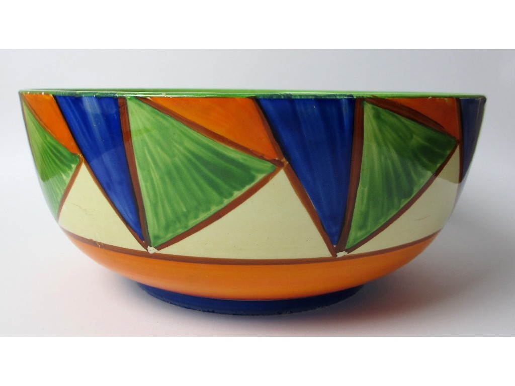 Appraisal: A Clarice Cliff Bizarre bowl painted with geometric panels cm