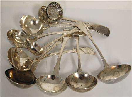 Appraisal: A collection of toddy ladles various dates and makers mainly