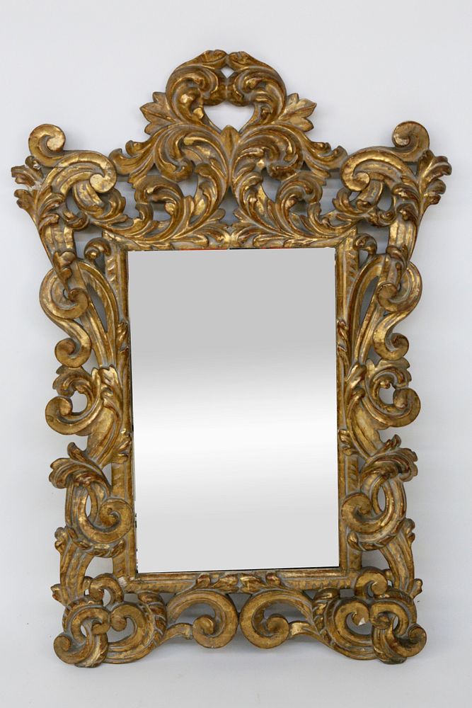 Appraisal: Carved Gilt Italian Rococo Mirror circa Carved Gilt Italian Rococo