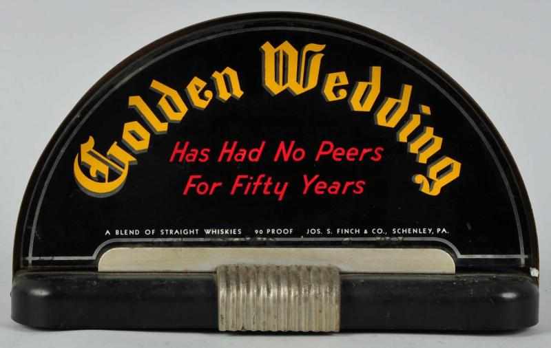 Appraisal: Golden Wedding Whiskey Light-Up Sign Description Circa s Reverse on