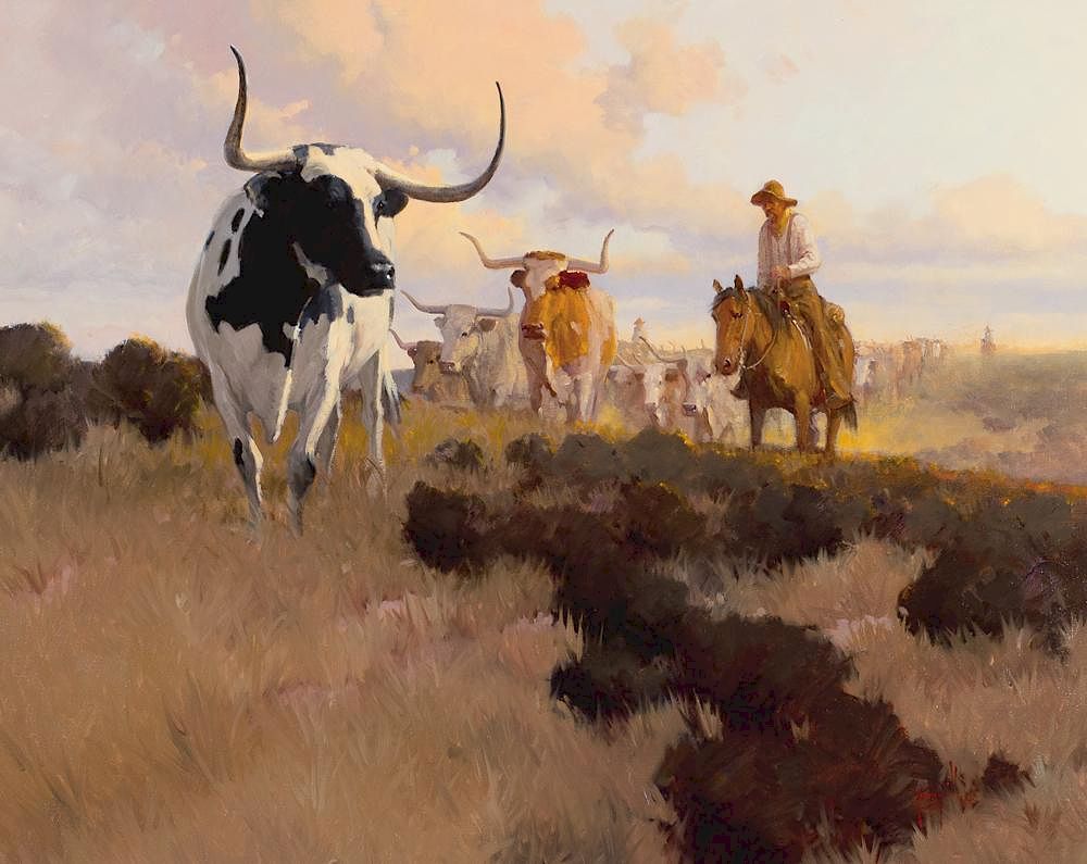 Appraisal: Longhorns North by Robert Pummill Robert Pummill b Longhorns North