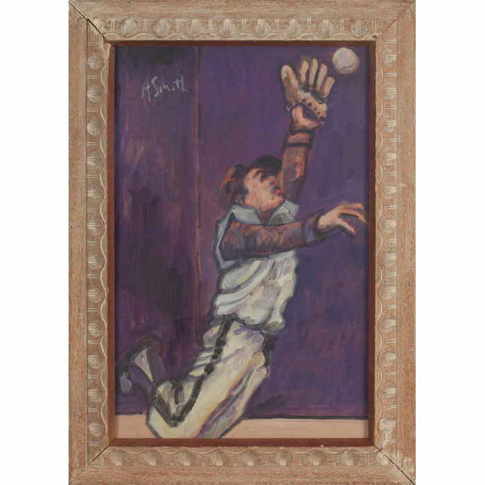 Appraisal: Arthur Smith American d Baseball Player c oil on masonite