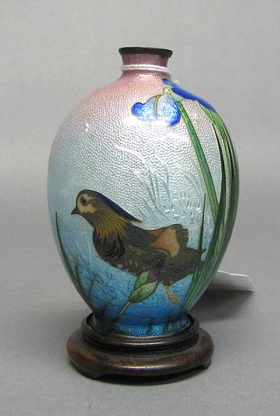 Appraisal: A ginbari cloisonn enamel miniature vase By Kumeno Teitaro -