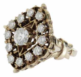 Appraisal: kt Diamond Ring vintage ring in diamond form design center