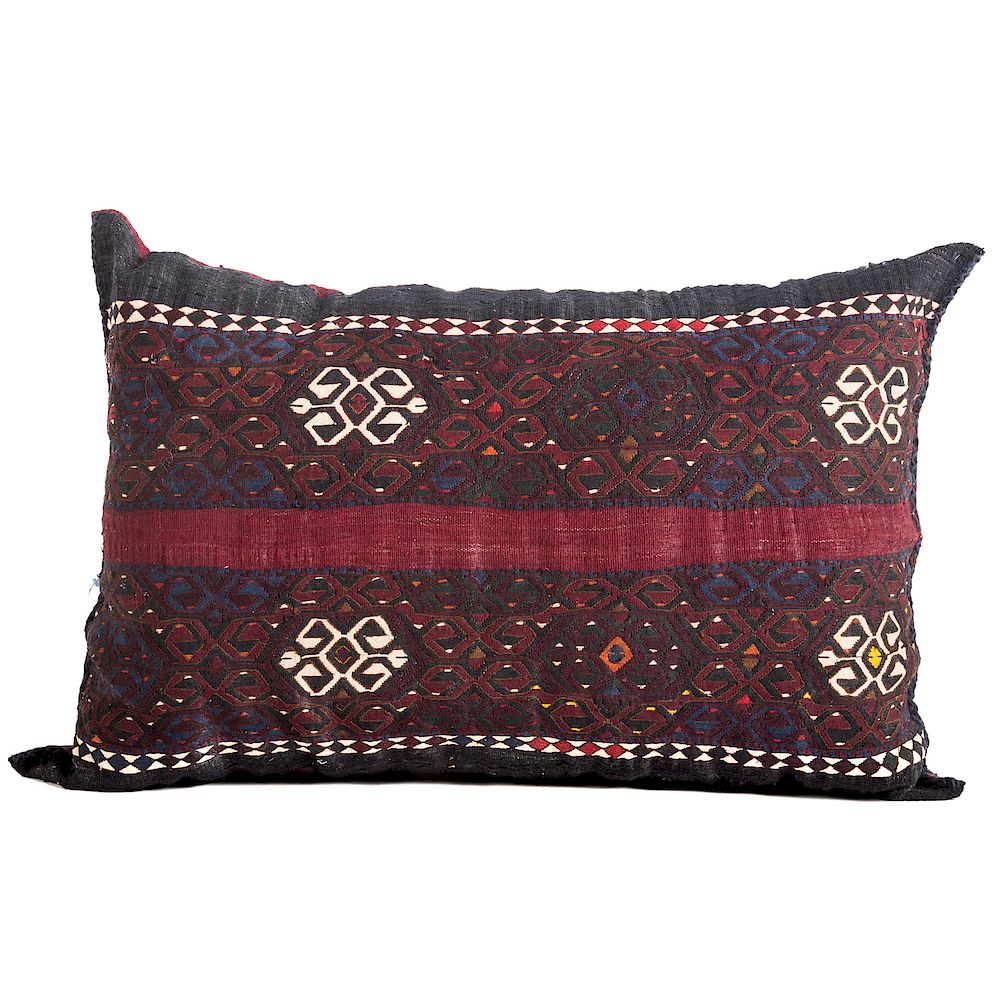 Appraisal: Turkish Soumak Kelim Pillow x in hand woven on both