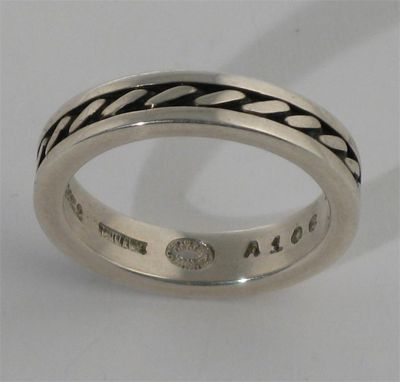 Appraisal: A Georg Jensen silver ring model no A simple rope