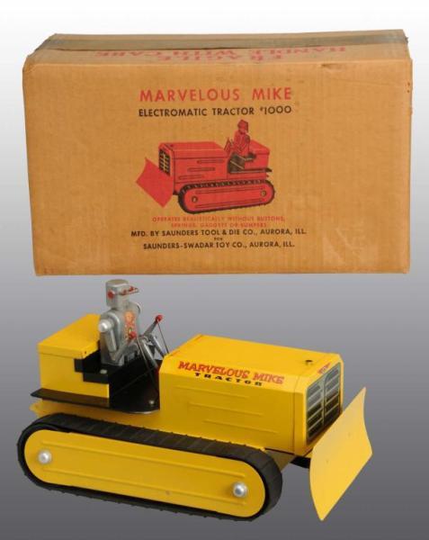 Appraisal: Saunder's Marvelous Mike Robot Tractor Toy Description Circa s Decals