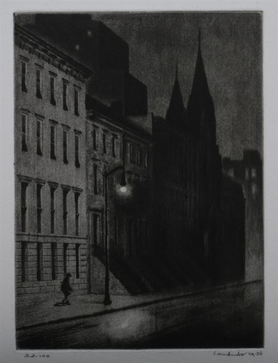 Appraisal: ARMIN LANDECK American - LONELY STREET signed dated and noted