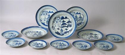 Appraisal: Twelve piece Canton dishes Five dinner plates together with seven