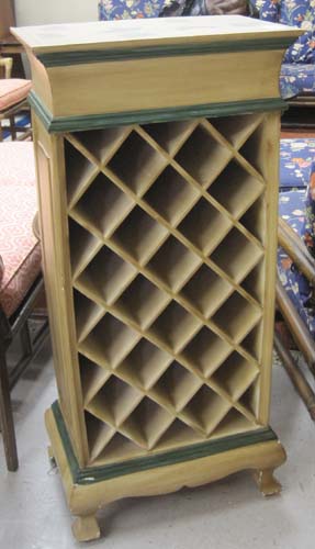 Appraisal: OPEN-FRONT WINE RACK country French style with painted finish the