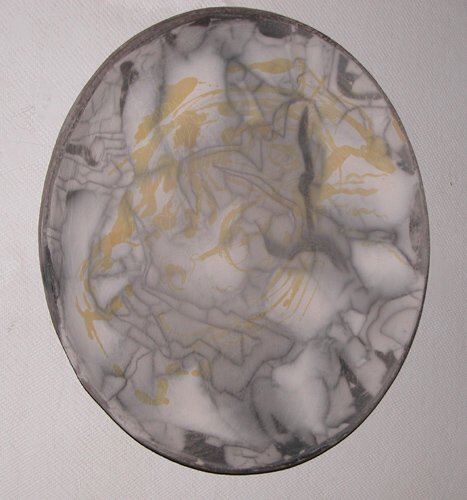 Appraisal: Platter Ceramic on Ceramic Caplan Jerry x x inches In