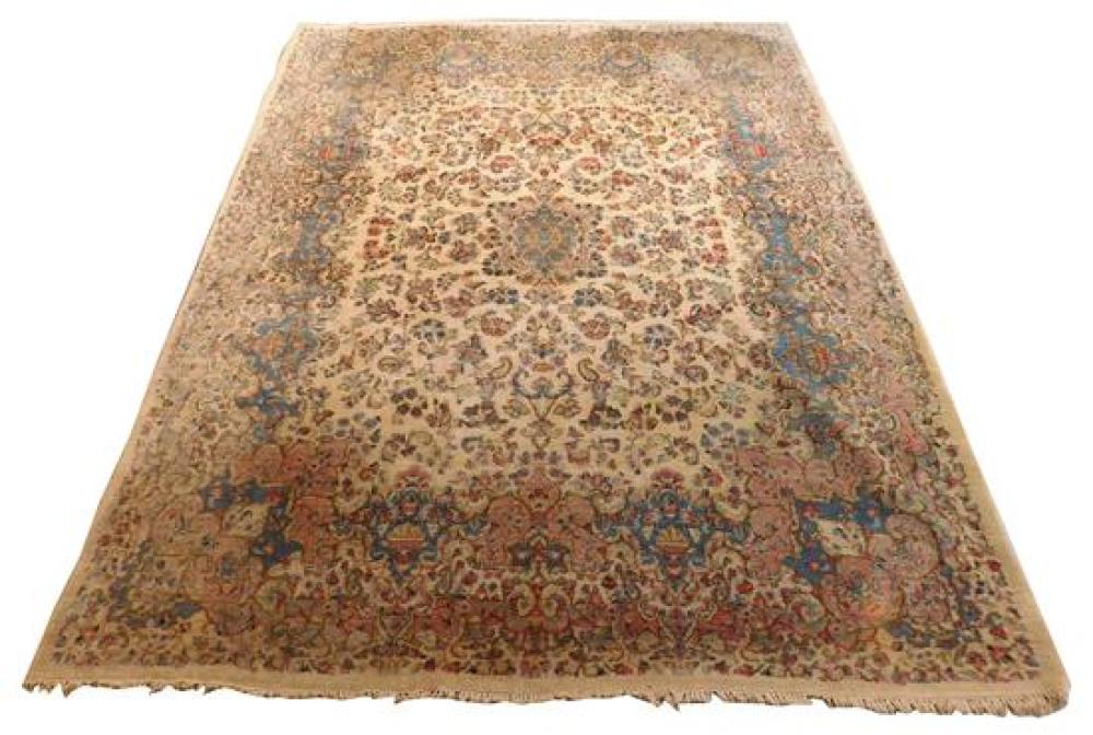 Appraisal: RUG Semi-antique Persian Kirman ' x ' hand-made cotton weft