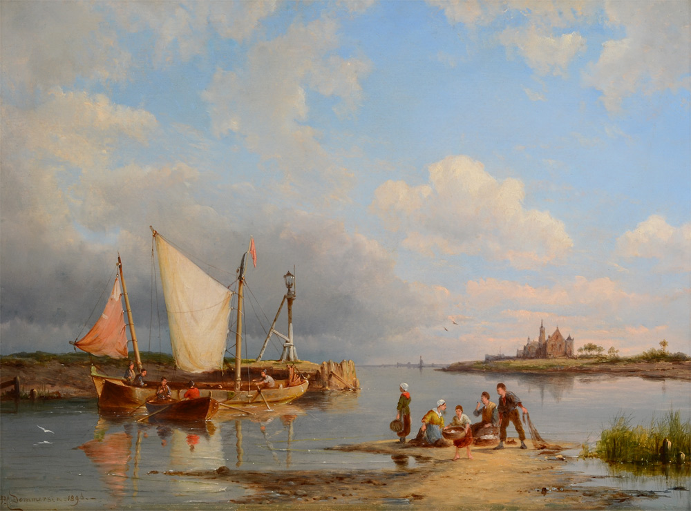 Appraisal: DOMMERSEN Pieter Christian Netherlands - European Shoreline Inlet - unloading