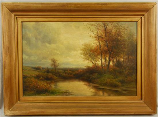 Appraisal: HENDRICK DIRK KRUSEMAN VAN ELTEN Dutch - RIVER LANDSCAPE oil