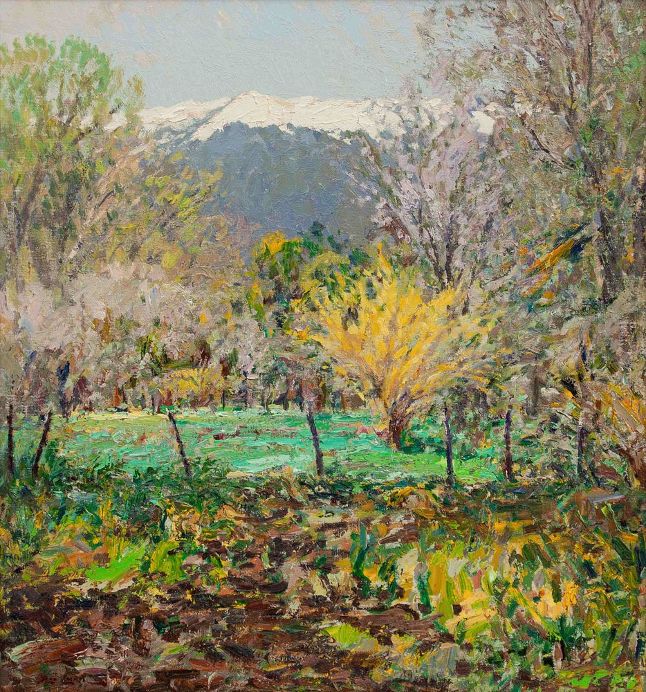 Appraisal: Rod Goebel American - Forsythia at Velarde Rod Goebel American