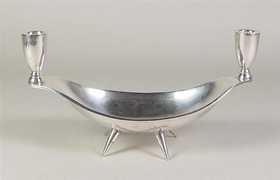 Appraisal: Mexican Sterling Console Bowl Danish Modern style with conical legs