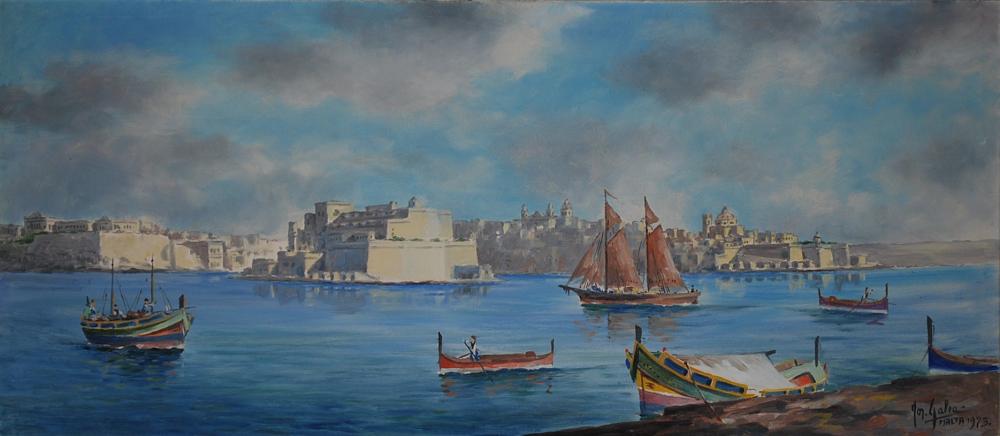 Appraisal: SIGNED LOWER RIGHT VALETTA HARBOUR OIL ON CANVAS