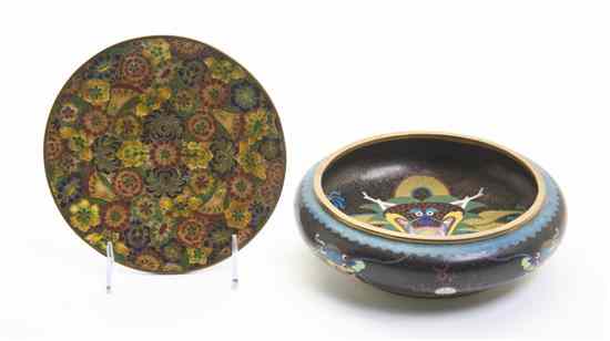 Appraisal: A Chinese Cloisonne Low Bowl having a forward facing dragon