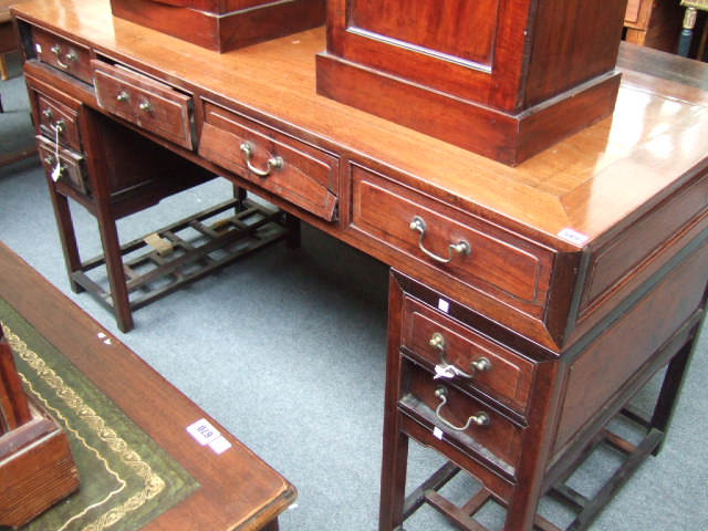 Appraisal: A th century Hongmu pedestal desk the rectangular top over