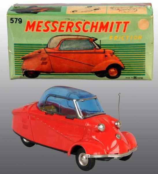 Appraisal: Tin Messerschmitt Car Friction Toy Description Japanese Circa Working Made