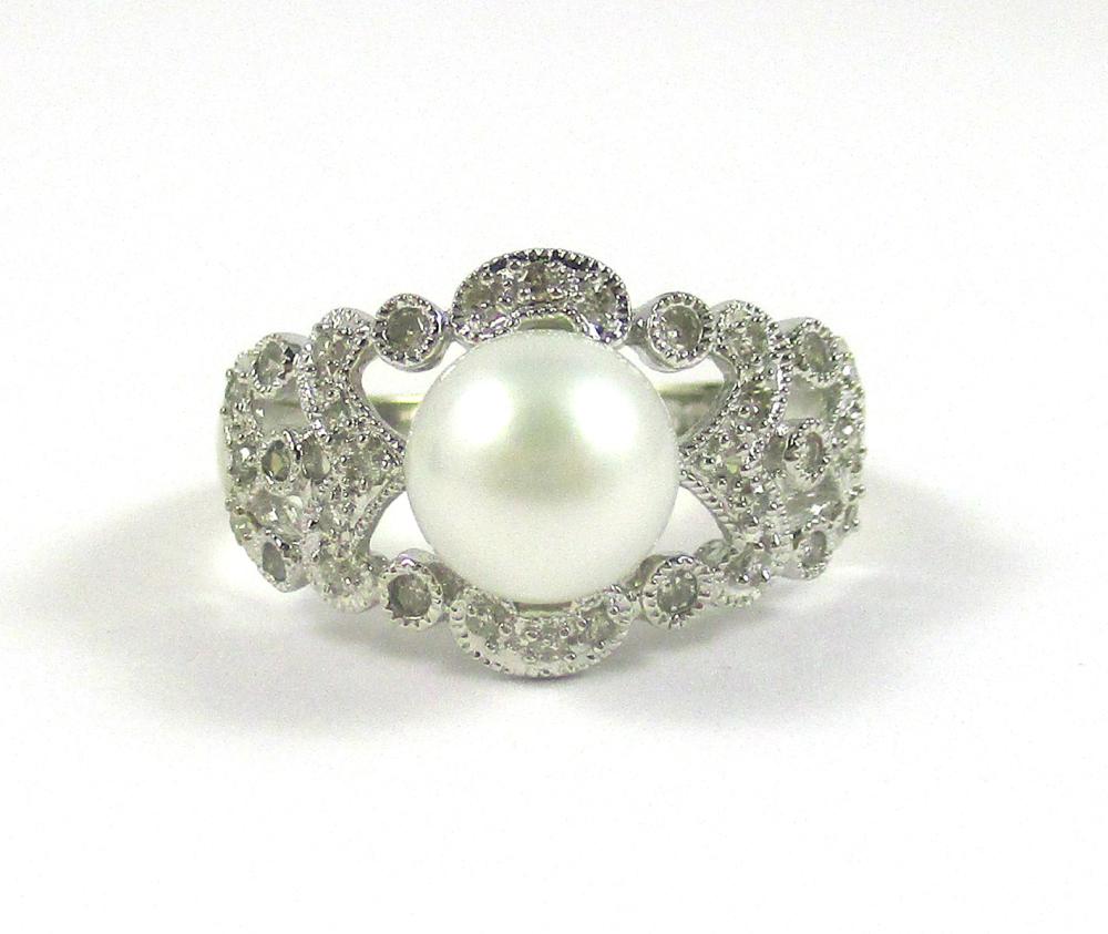 Appraisal: ALWAND VAHAN PEARL AND FOURTEEN KARAT GOLD RING The k