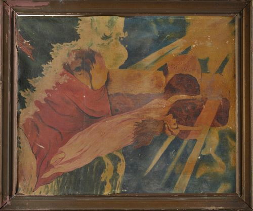 Appraisal: PP WAGONER PAINTINGpaint on artist board framed Ware to painting