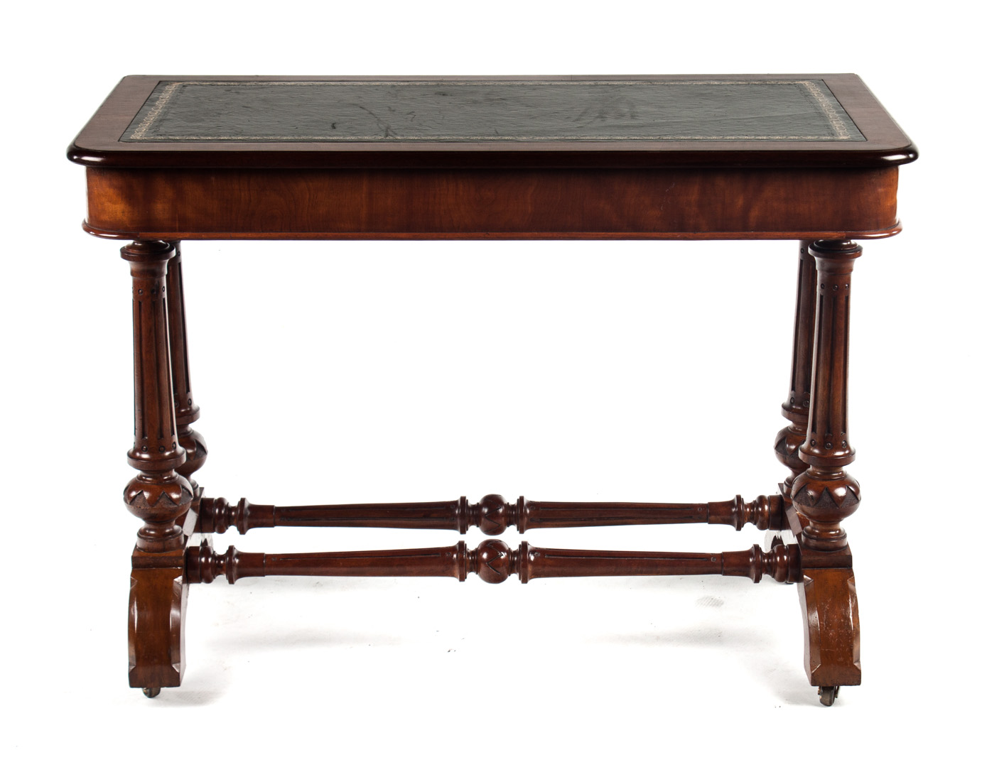 Appraisal: American Renaissance Revival library table circa mahogany table with inset