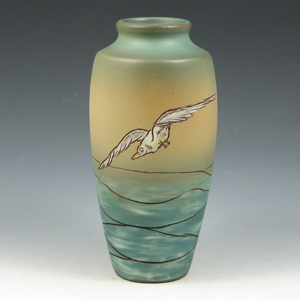 Appraisal: Weller Dickensware II vase with hand decorated seagulls above the