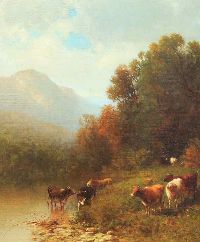 Appraisal: HART William American - Hudson River School Scene with Cows