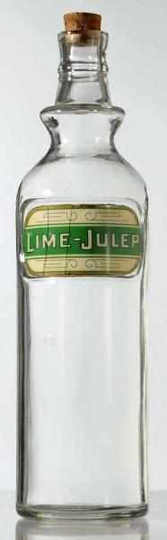 Appraisal: Lime-Julep Label under Glass Syrup Bottle No cap and glass