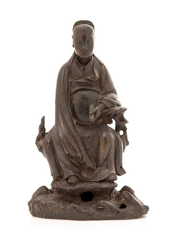 Appraisal: A Bronze Figure of Dignitary Height inches A Bronze Figure