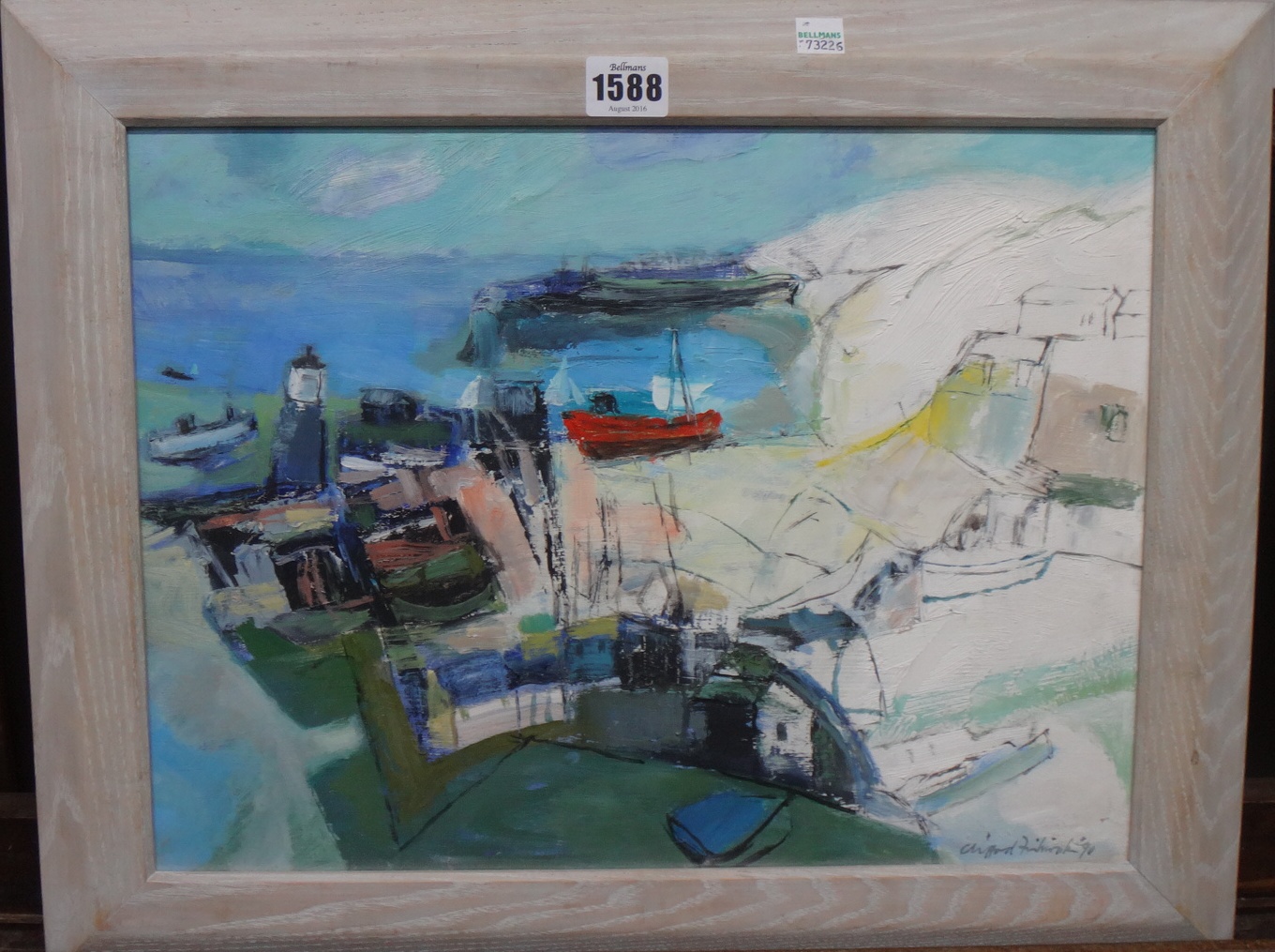 Appraisal: Clifford Fishwick - Small Harbour oil on board signed and