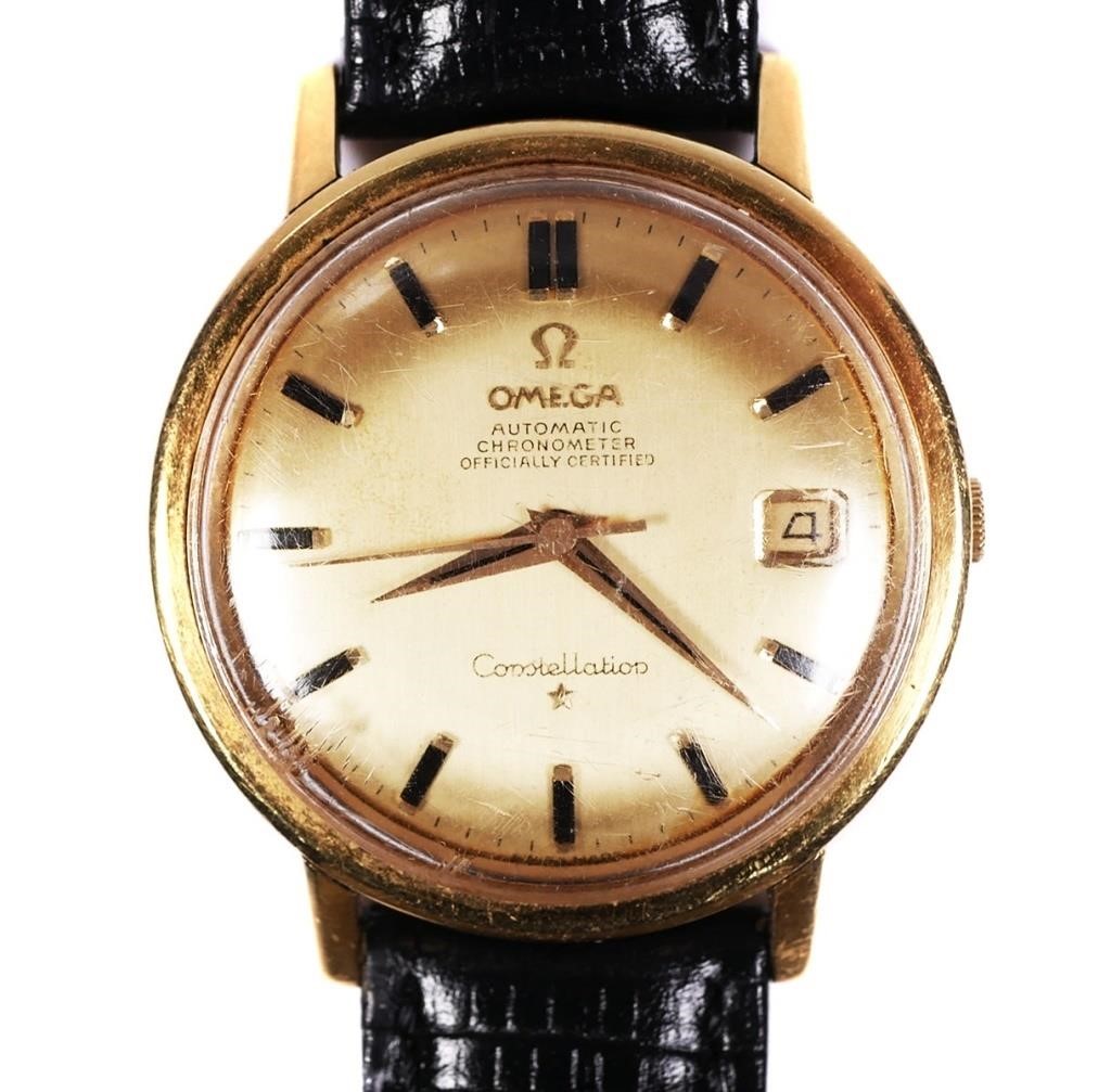 Appraisal: VINTAGE OMEGA CONSTELLATION K GOLD MEN'S WATCHVintage Omega Constellation automatic