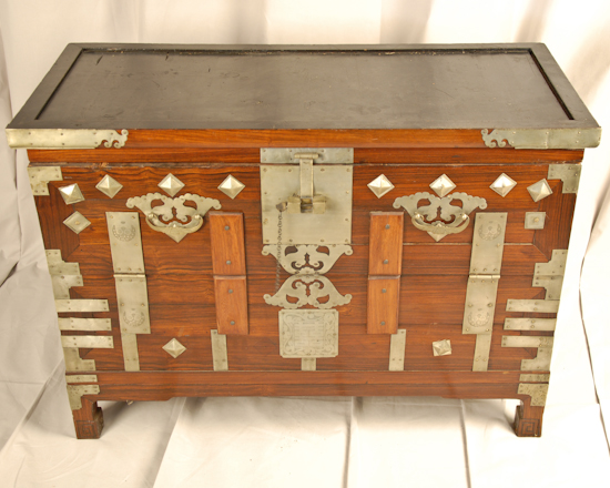 Appraisal: Korean Chest with Metal Trim hinged door to front bracket