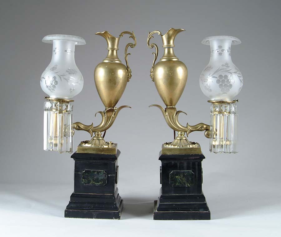 Appraisal: PAIR OF ARGAND LAMPS Wonderful matched pair of lamps have