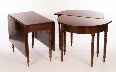 Appraisal: A mahogany dining table with two D ends and two