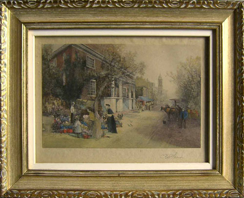 Appraisal: Robert Shaw signed lithograph together with a handkerchief fragment and